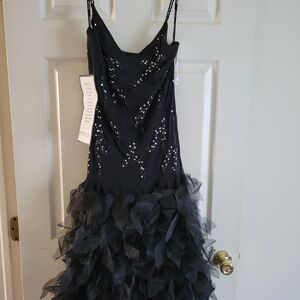 Xscape Black Silk Dress